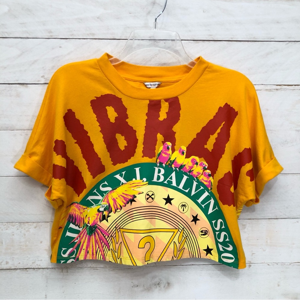 GUESS x J. Balvin VIBRAS Graphic Cropped T-Shirt • Sz S • EUC